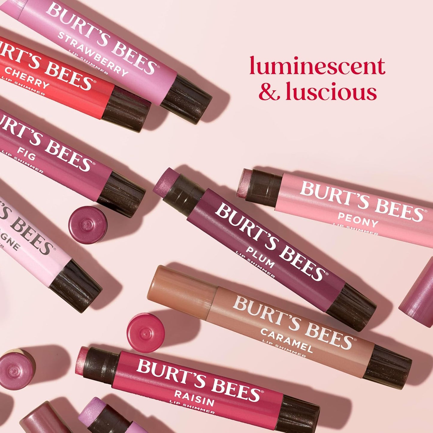 Burt's Bees Moisturizing Tinted Lip Trio – Compact Glowy Color for Camping, Hiking, and Open-Air Days