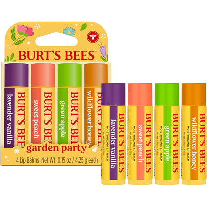 Burt's Bees Natural Lip Balm Variety – Intentional Daily Skincare with 100% Natural Origin, 4 Pack