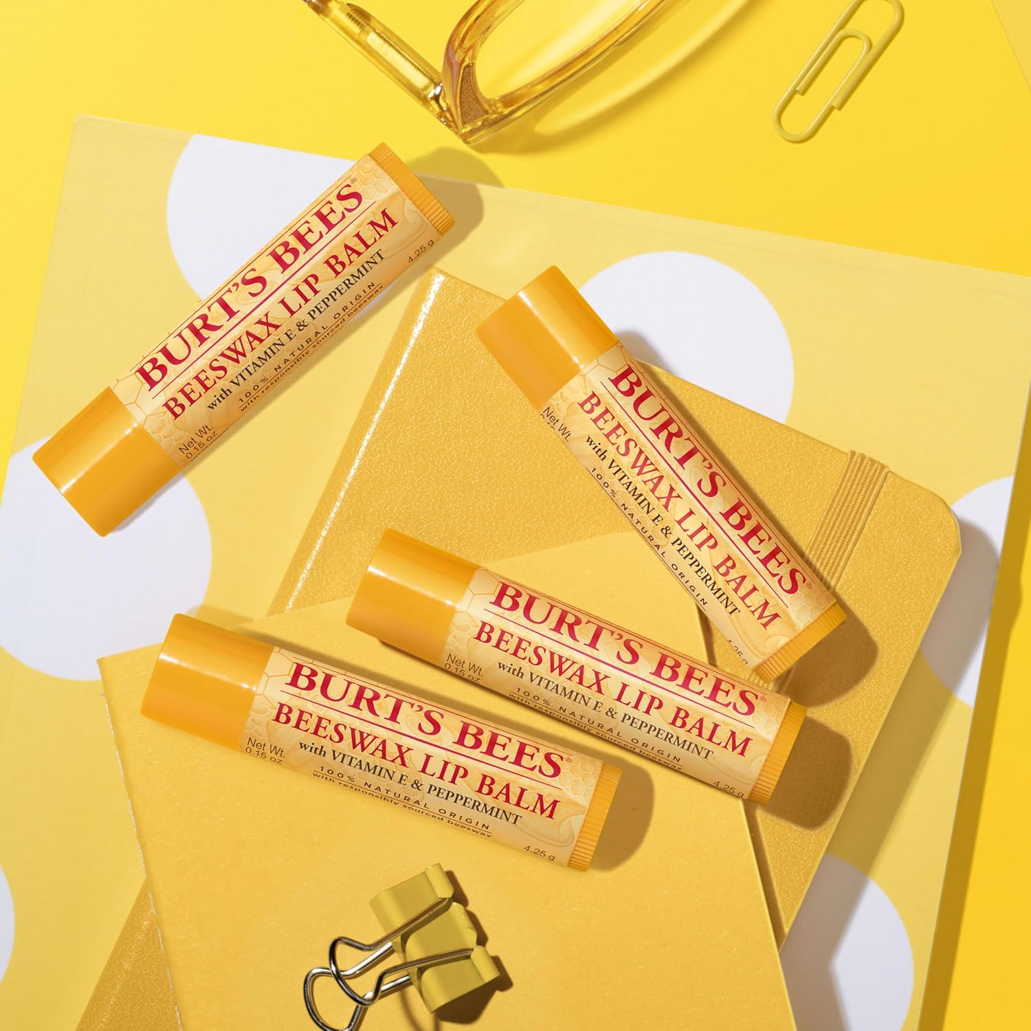 Burt's Bees Natural Origin Lip Balm – Office-Friendly Tube for Conference Room, Desk Drawer, and Travel Day
