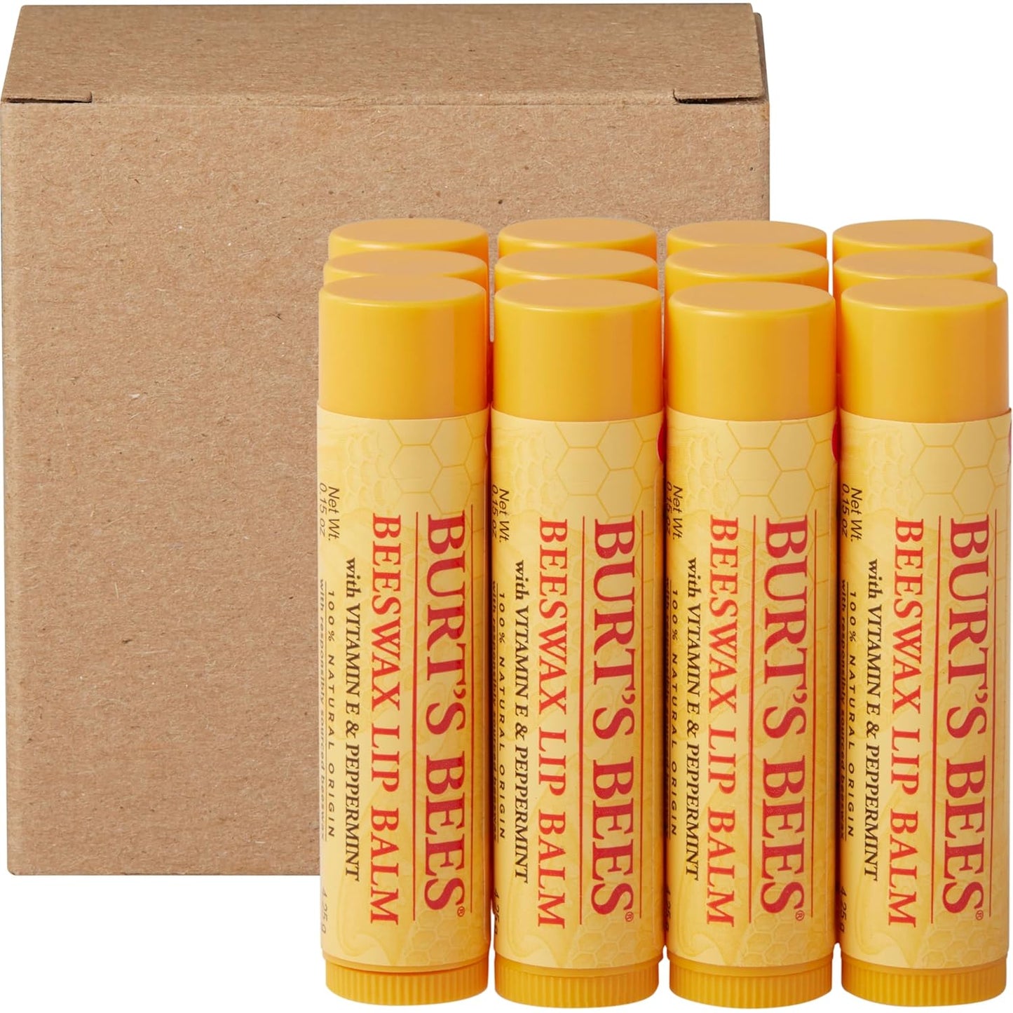 Burt's Bees Natural Origin Lip Balm – Office-Friendly Tube for Conference Room, Desk Drawer, and Travel Day