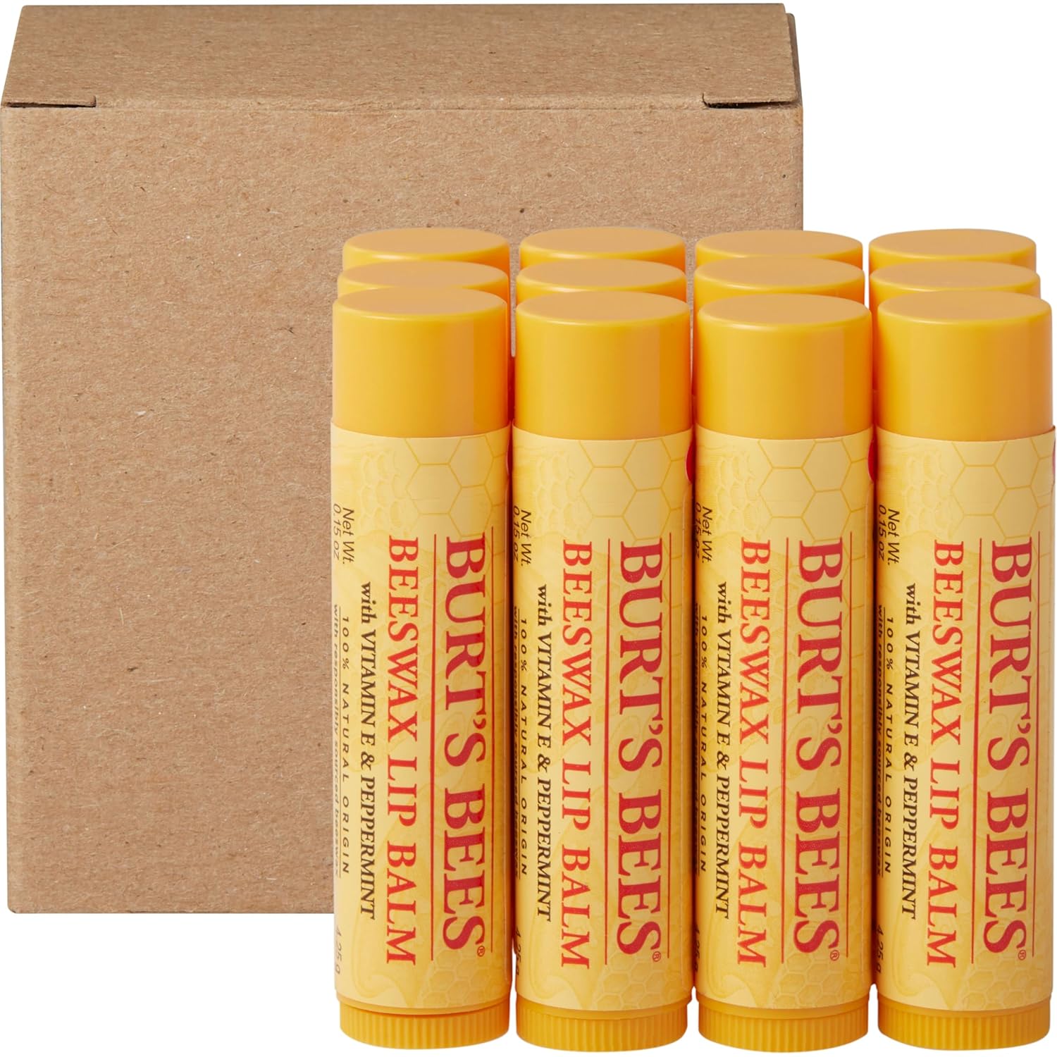 Burt's Bees Natural Origin Lip Balm – Office-Friendly Tube for Conference Room, Desk Drawer, and Travel Day