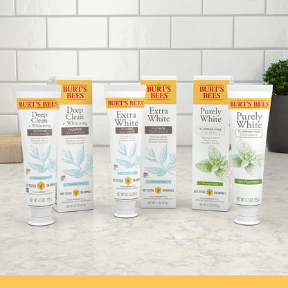 Burt's Bees Natural Toothpaste – Minimalist Fluoride-Free Zen Peppermint Tube for Effortless Neutral-Toned Bathroom Styling