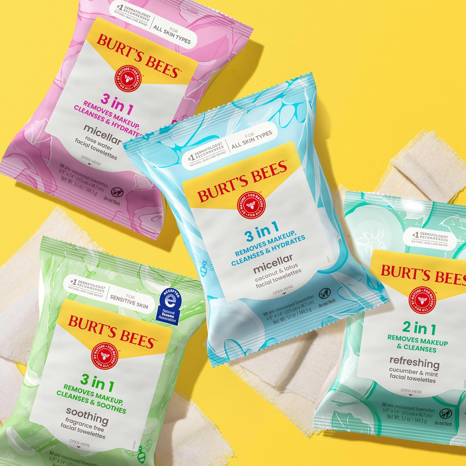 Burt's Bees Plant-Based Makeup Removing Wipes – Thoughtful Stocking Stuffer for Sensitive-Skin Friends