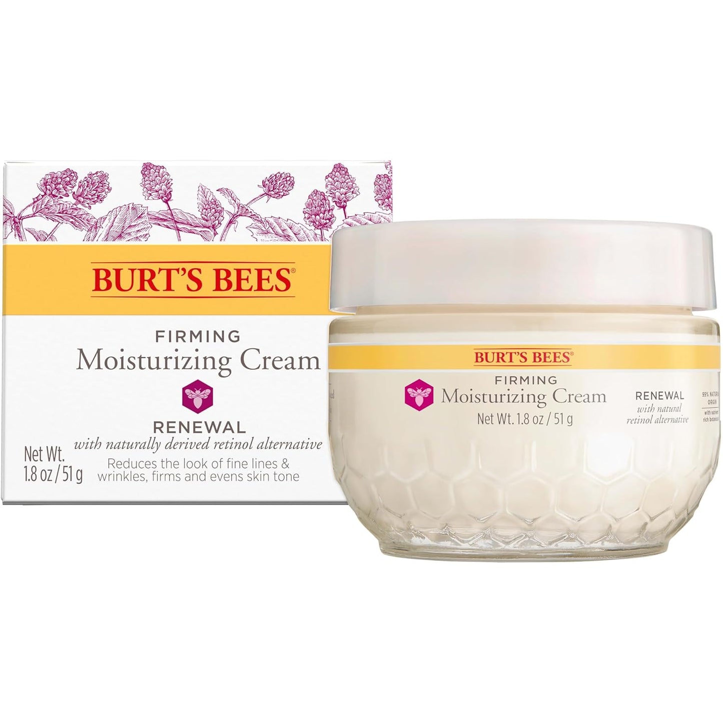 Burt's Bees Renewal Night Cream – Simple Fragrance-Free Cream for a Minimalist Nightstand Skincare Ritual