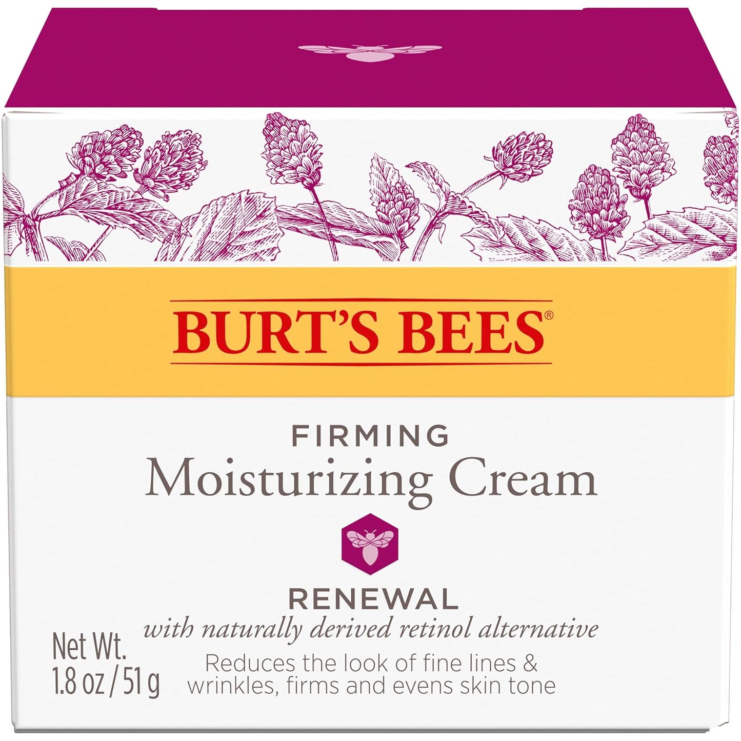 Burt's Bees Renewal Night Cream – Simple Fragrance-Free Cream for a Minimalist Nightstand Skincare Ritual