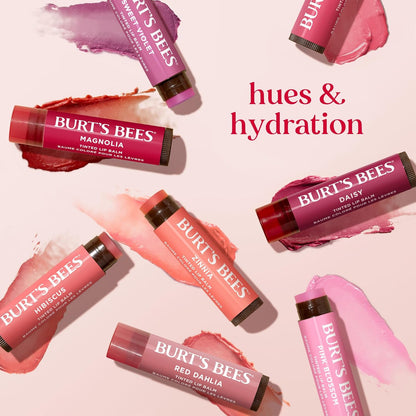 Burt's Bees Tinted Lip Balm – Streamlined Everyday Lip Color for Neutral-Toned Collections, 0.3 oz Travel Tube