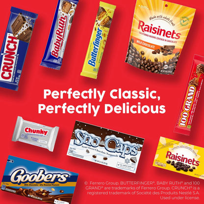 Butterfinger, CRUNCH, Baby Ruth & More Halloween Chocolate Pack – Weather-Resistant Individually Wrapped Bars for Haunted Yard Events, Bulk