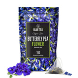 BLUE TEA Color-Changing Butterfly Pea Flower Herbal Tea Bags – Thoughtful Self-Care Gift for Sister, 10 Pyramid Sachets