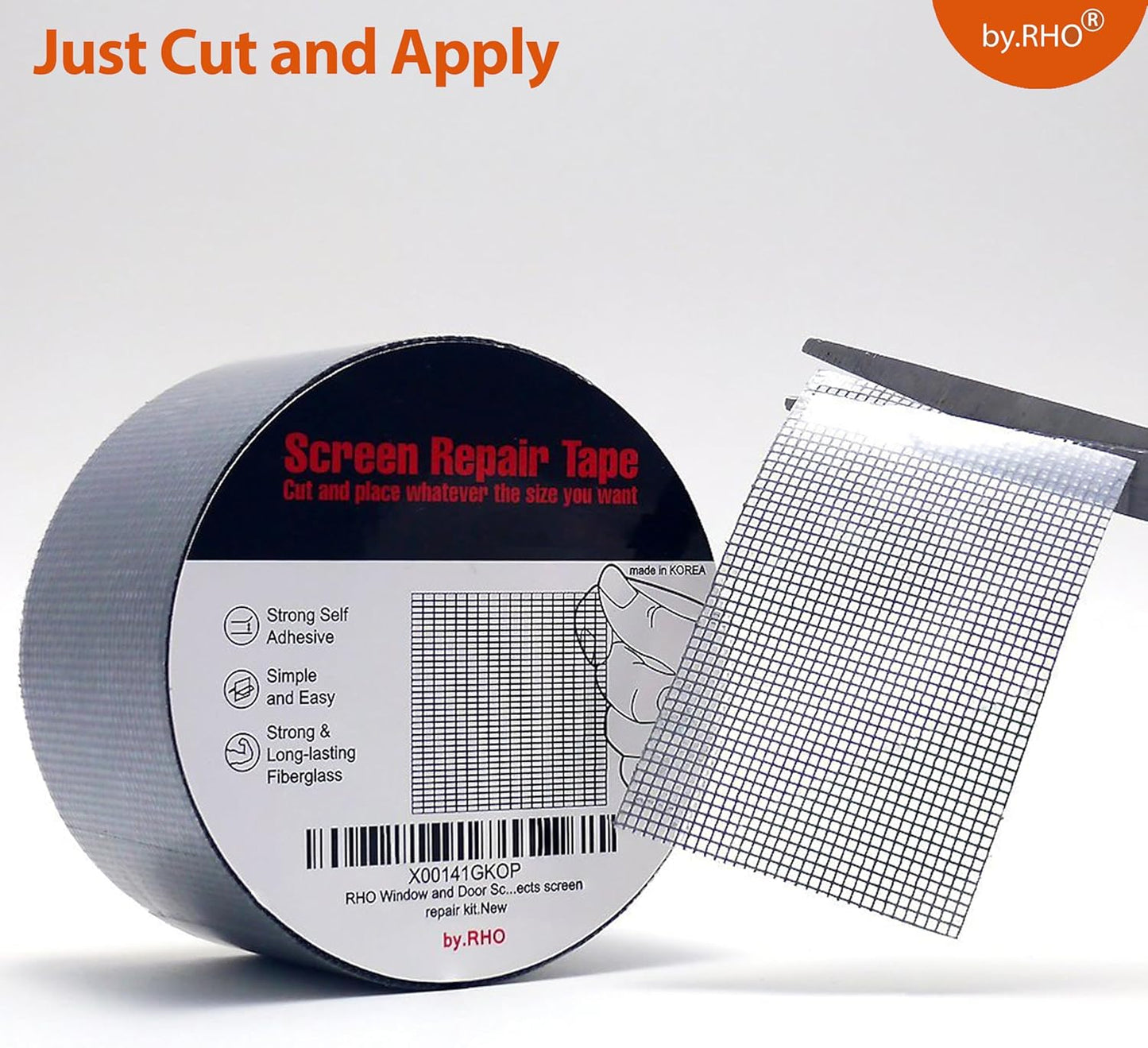 by.RHO Screen Repair Tape for Rental Homes – Non-Permanent, Tool-Free, Pet and Toddler Safe Screen Door Patcher