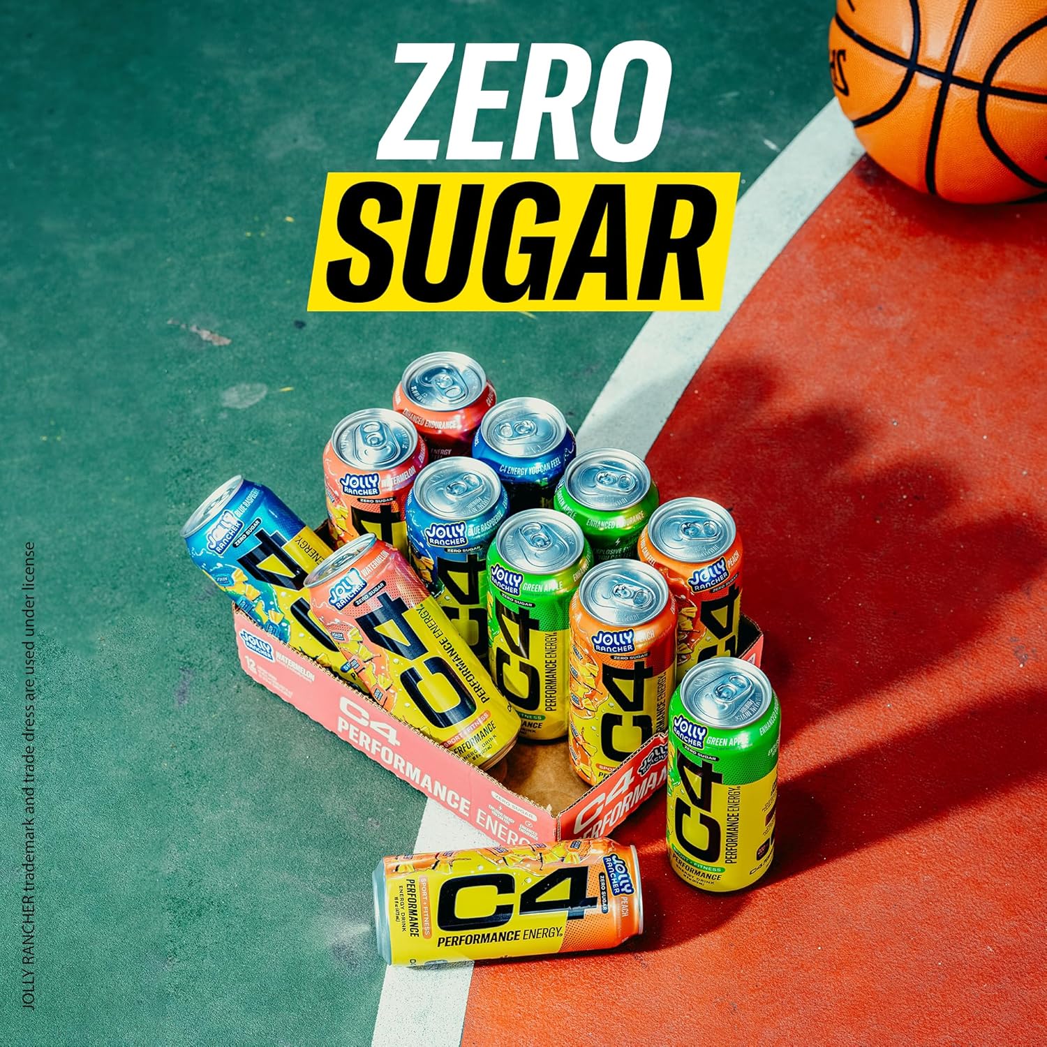 C4 Jolly Rancher Green Apple Energy – Fitness Studio Clean Energy Option, Carbonated Sugar-Free Drink with Clinically Studied Ingredients