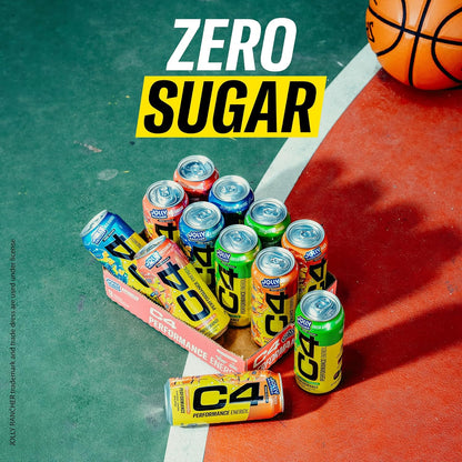 C4 Jolly Rancher Green Apple Energy – Fitness Studio Clean Energy Option, Carbonated Sugar-Free Drink with Clinically Studied Ingredients