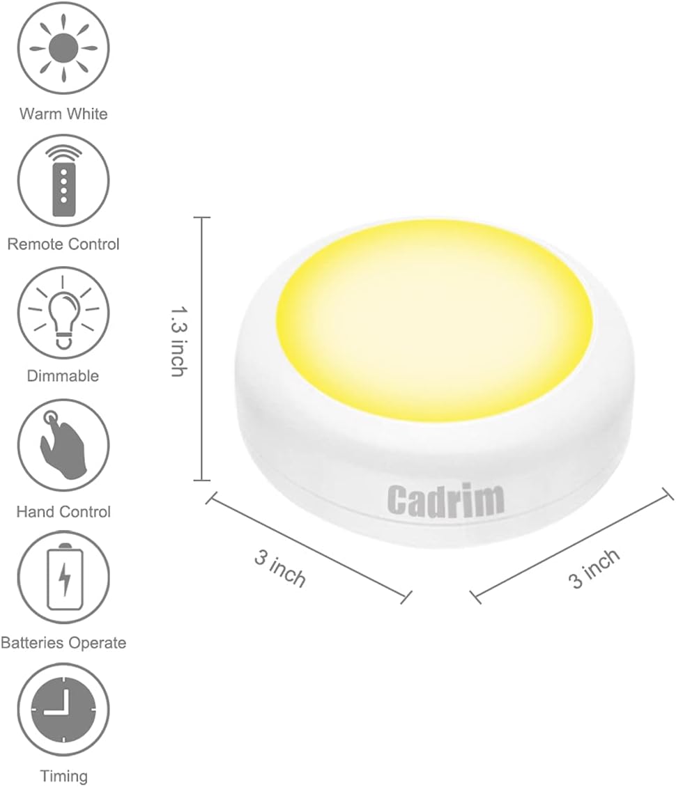 Cadrim Wireless Puck Lights - Valentine's Day and Mother's Day Gift for the Home Decor Enthusiast