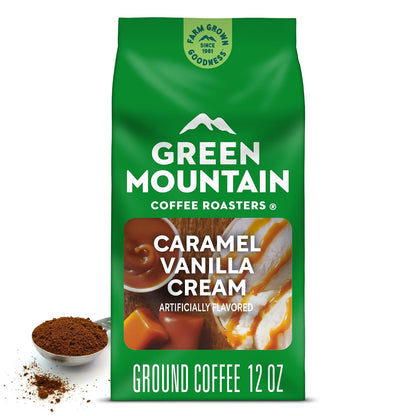 caffeinated light-roast ground coffee packaged in a 12-ounce bag