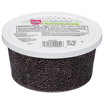 Cake Mate Rainbow Jimmies – Vibrant Dessert Sprinkles for Styled Birthday Cakes, Sundae Bars, and Dessert Buffet Tables, 10.5 oz Tub