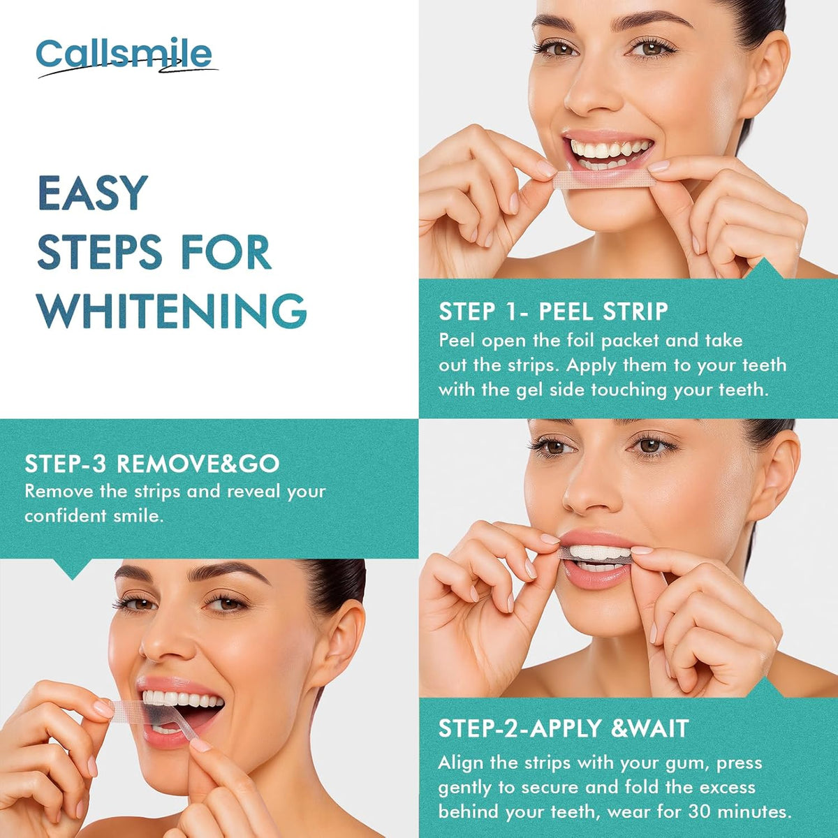CALLSMILE Enamel-Safe Whitening Strips – Practical Stocking Stuffer and Self-Care Gift for Busy Professionals