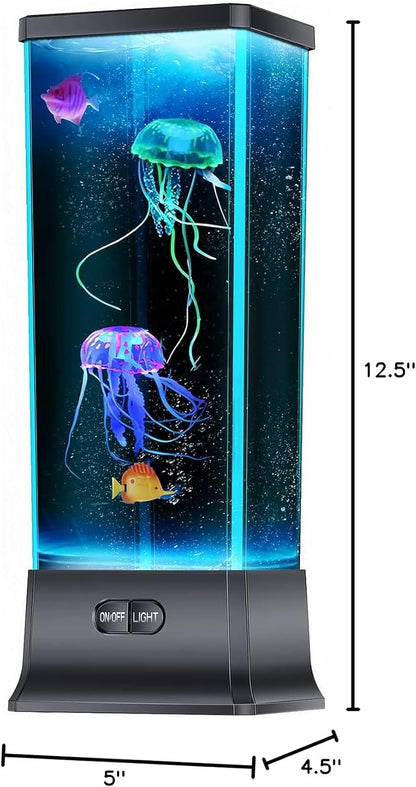 CALOVER LED Jellyfish Lamp – Anxiety-Relief Ambient Light, Quiet Aquarium Glow for Self-Care Evenings
