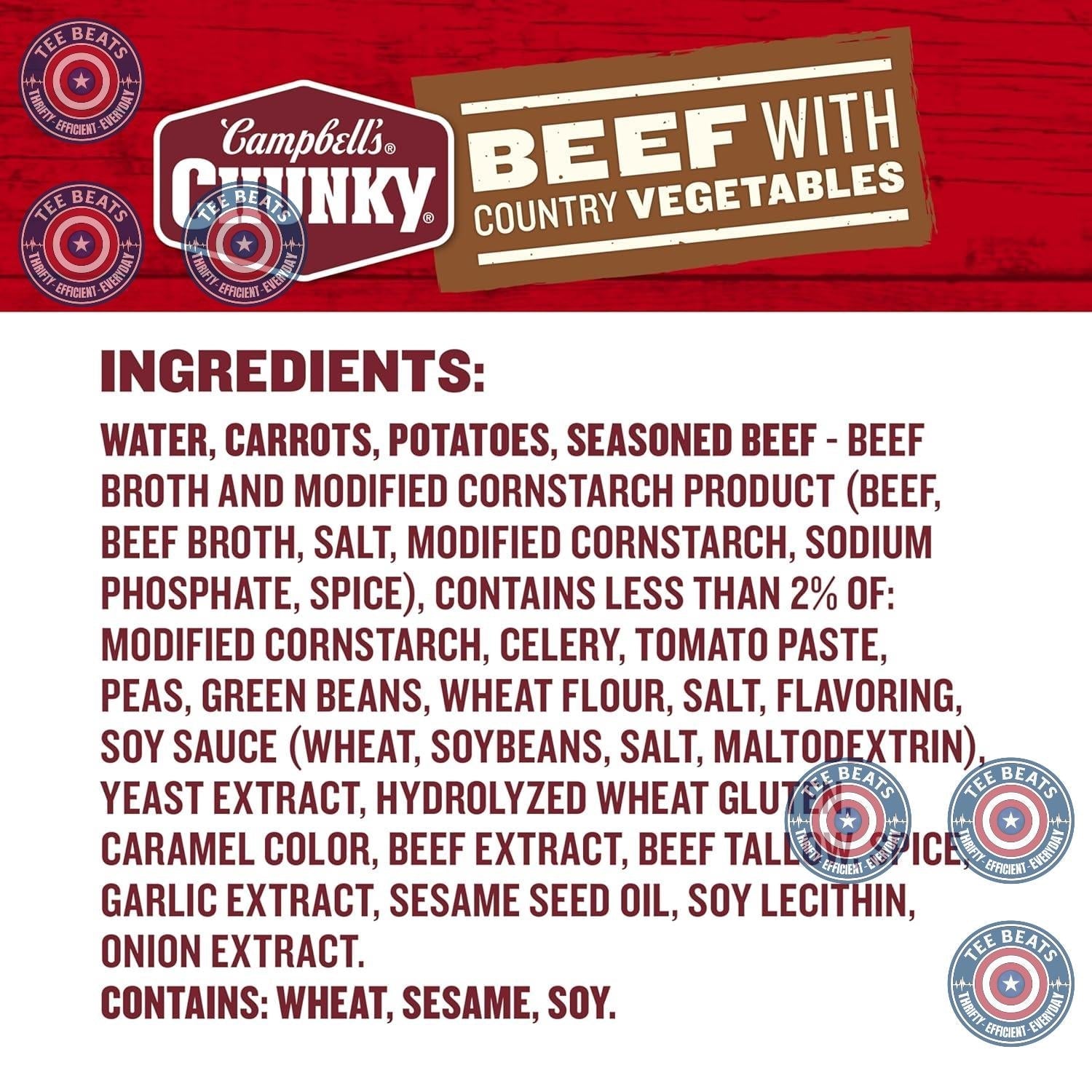 Campbell's Beef Soup with Vegetables – Affordable Family Dinner Starter to Stretch a Meal, 18.8 Oz