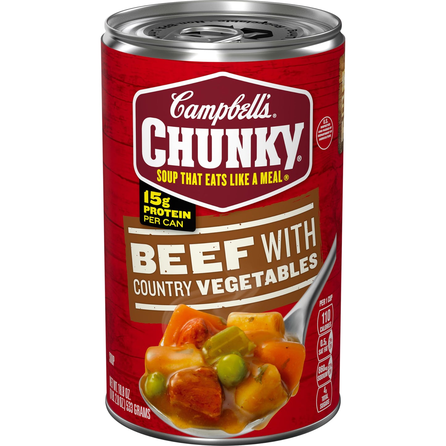 Campbell's Beef Soup with Vegetables – Affordable Family Dinner Starter to Stretch a Meal, 18.8 Oz