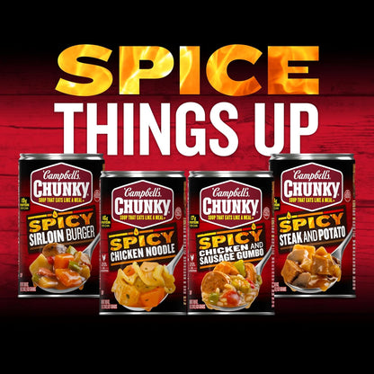 Campbell's Chunky Spicy Sausage Mac Soup, 18.8 oz Can – Ready-to-Eat Post-Workout Refuel with 18g Protein for Active Professionals