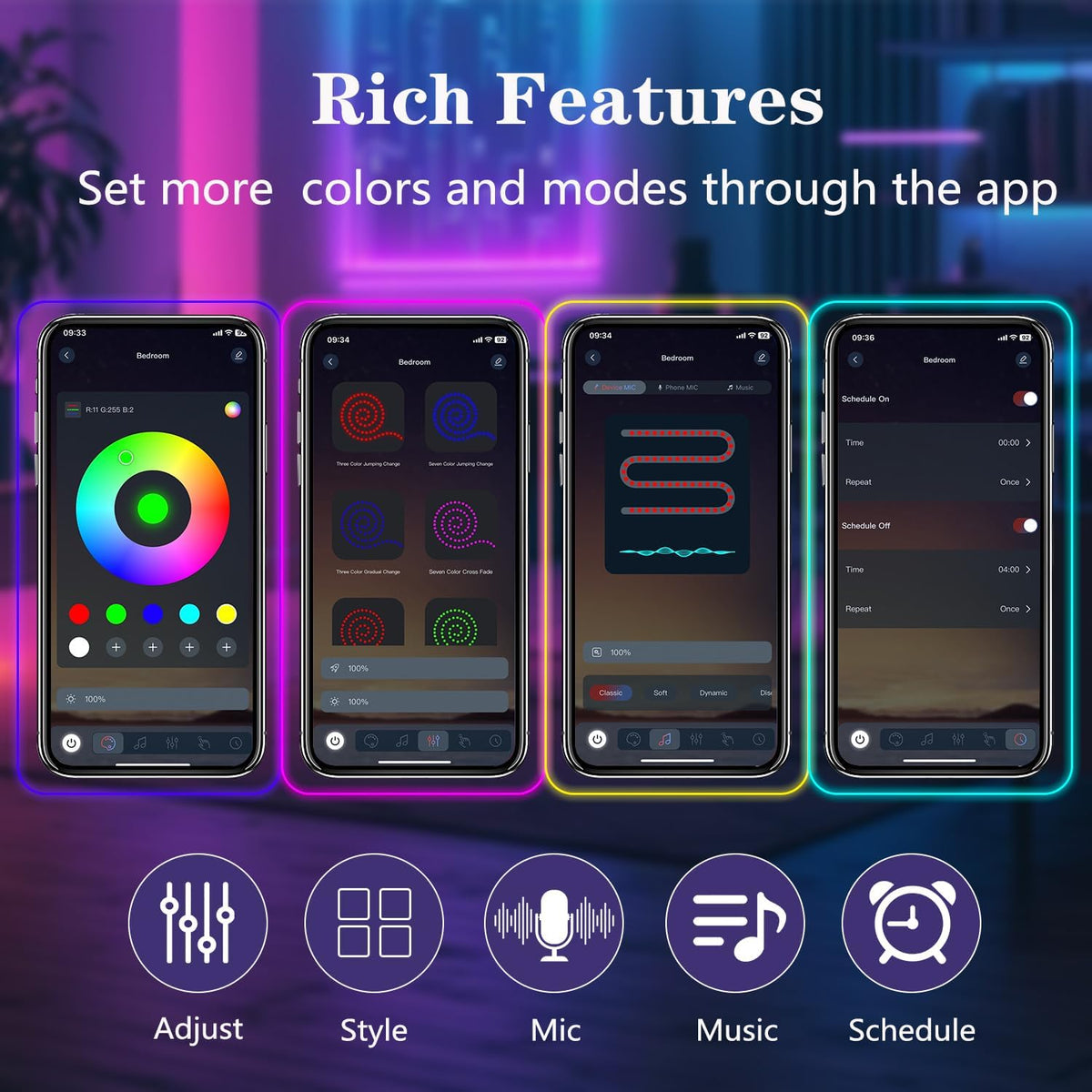 Camping and RV LED Neon Strip – Portable Music Sync Lighting for Travel Setups