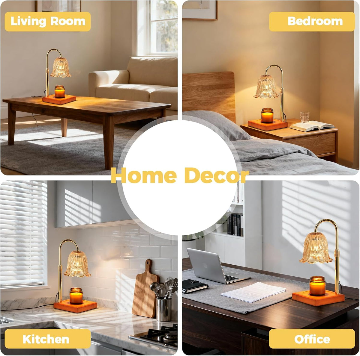 Candle Warmer Lamp – Designer Scented Candle Accessory for Study and Library, Two Color Options
