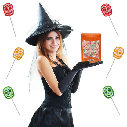 Candy Pop Co. Skull Lollipop Suckers – Halloween Goody Bag Fillers for Kids' Trick-or-Treat Night