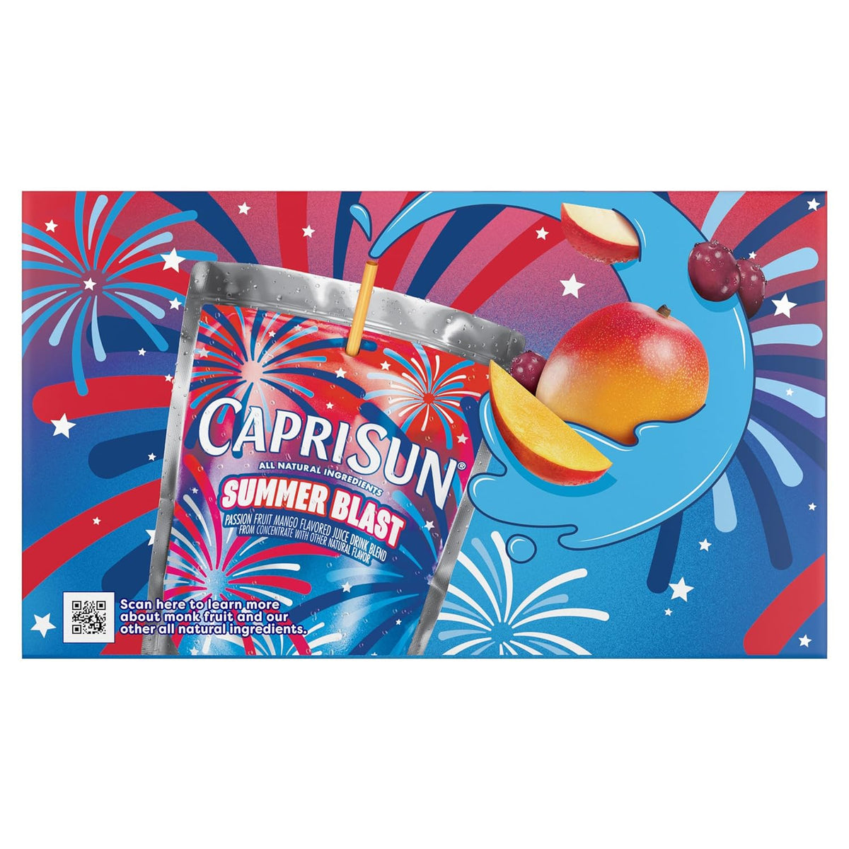 Capri Sun Summer Blast Passion Fruit Mango Juice Blend – Travel Friendly Family Vacation Pouch Drink, 10 Count 6 fl oz