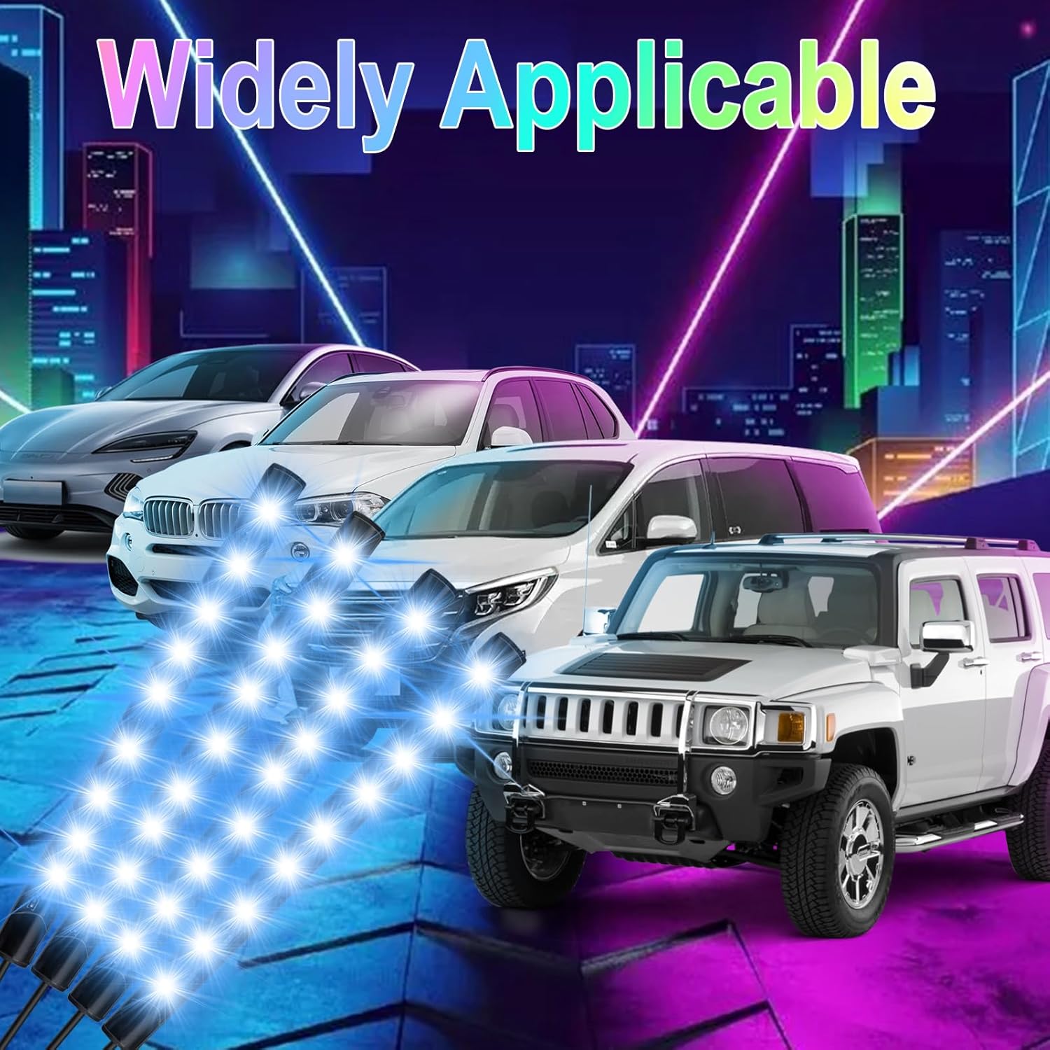 Car Interior Mood Lights for Family Drivers, Peel-and-Stick LED Strips Safe for Kids' Car Seats Area, 16M Colors Music Sync Lighting
