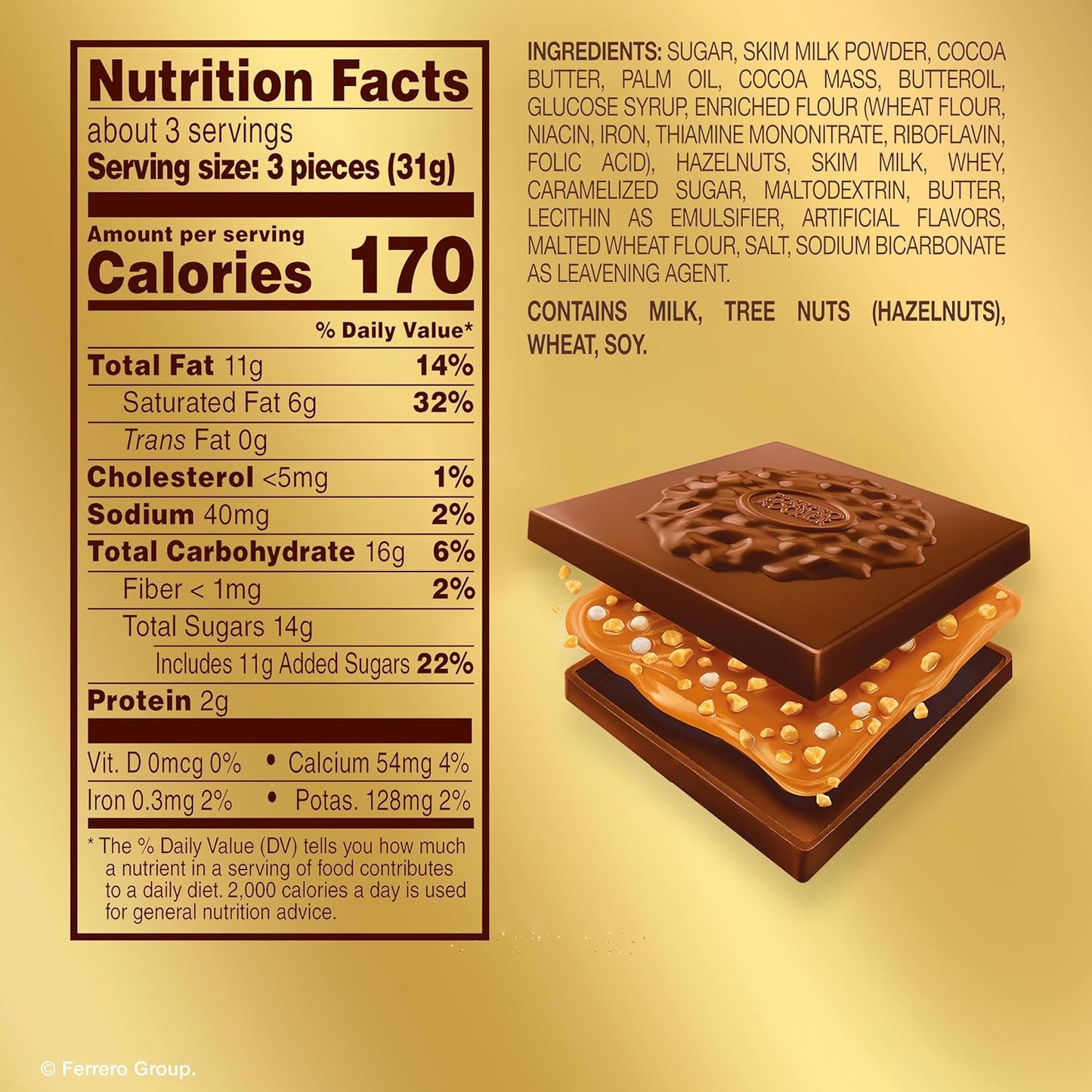 caramel and roasted hazelnut premium filling