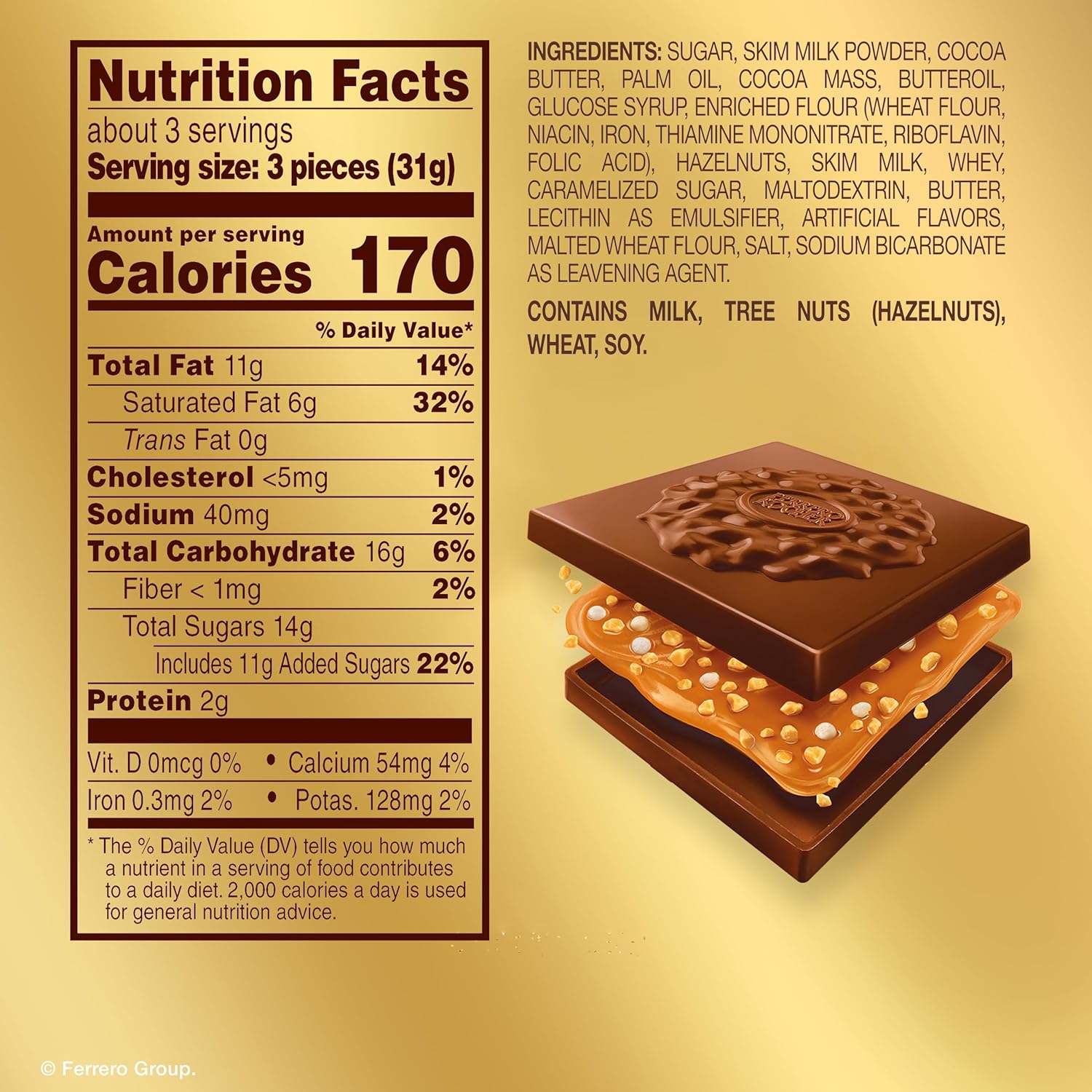 caramel and roasted hazelnut premium filling