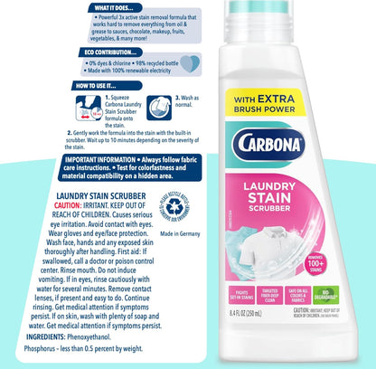 Carbona Laundry Stain Scrubber & Remover – Professional Wardrobe Stain Remover for Home Office and Business Travel Wardrobes