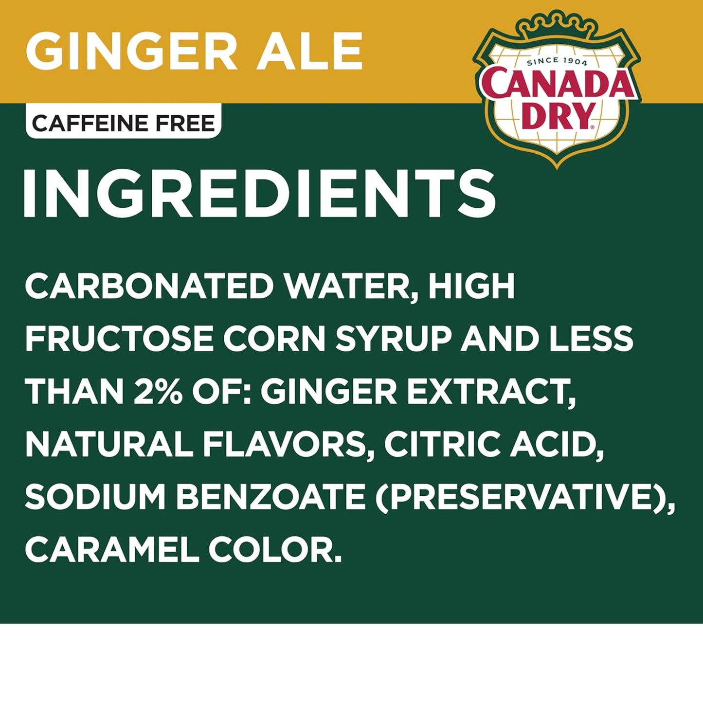 carbonated ginger ale formula with crisp, bubbly mouthfeel