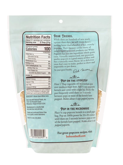 carefully selected corn dried to an ideal moisture level for consistent popping