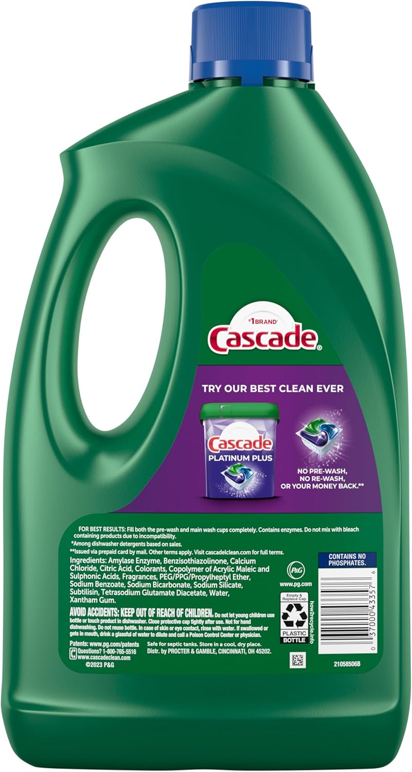 Cascade Complete Dishwasher Gel – Everyday Dish Soap for Home Cooks and Family Meals
