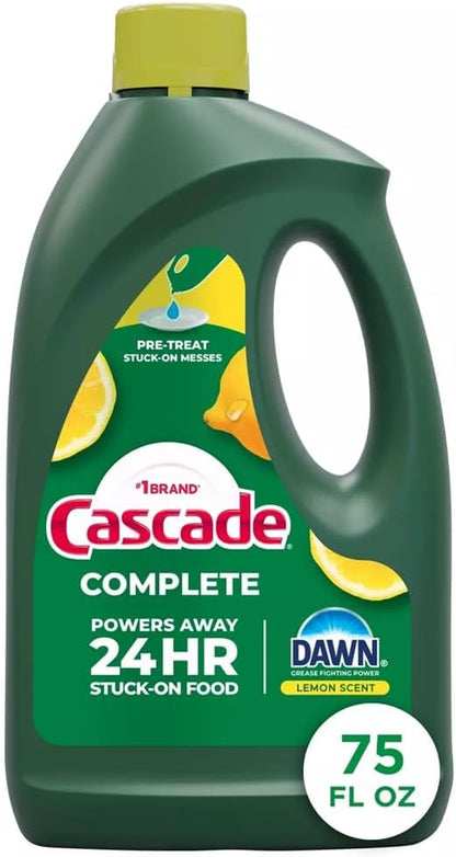 Cascade Complete Dishwasher Gel – Everyday Dish Soap for Home Cooks and Family Meals