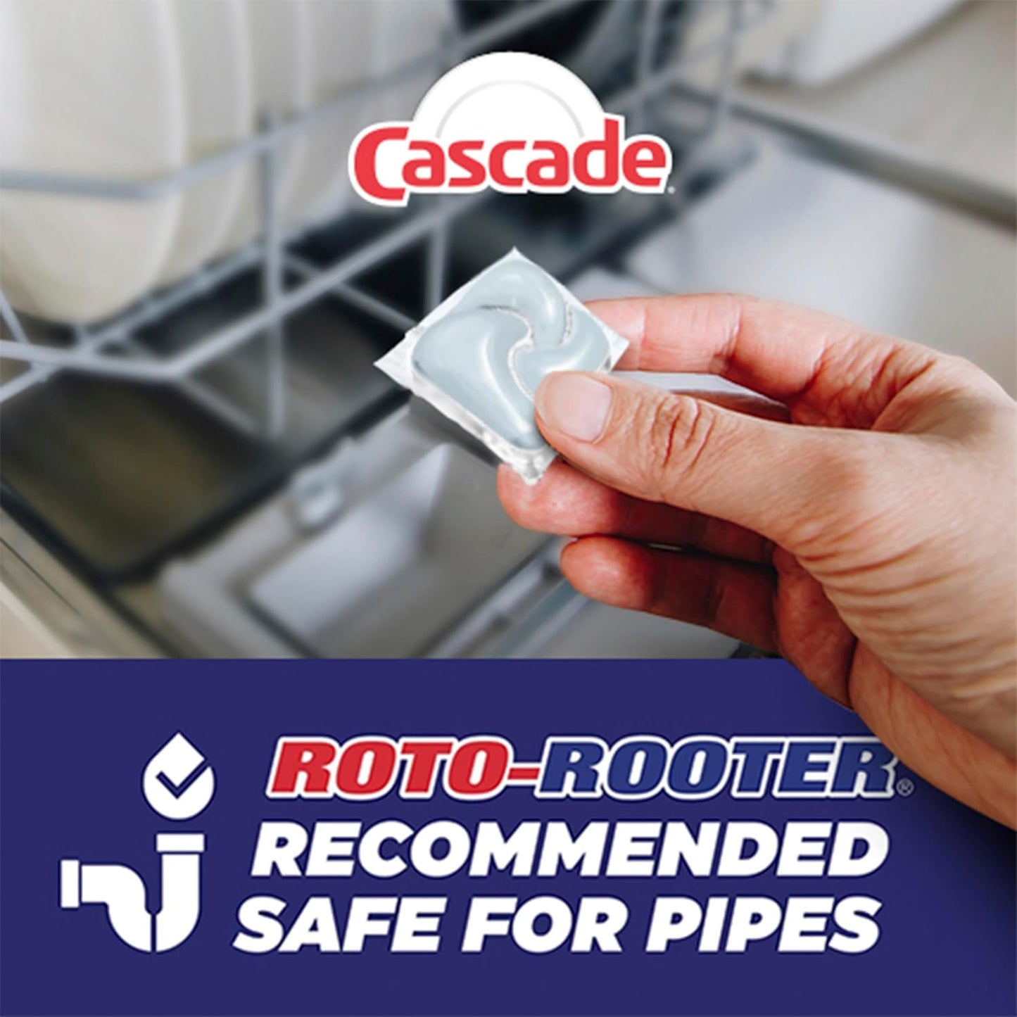 Cascade Free & Clear Dishwasher Detergent – Intentional Home Clean, One-Step No-Prewash Pods 47ct Two-Pack