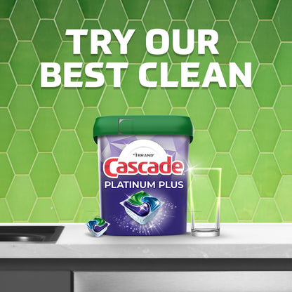 Cascade Platinum Plus Dishwasher ActionPacs for Camping and Travel Kitchens, Compact Single-Dose Dish Detergent