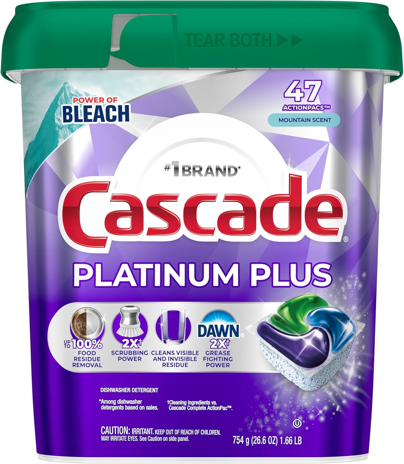 Cascade Platinum Plus Dishwasher Pods – Restorative Home Cooking Cleanup, Eco-Conscious Dishwasher ActionPac