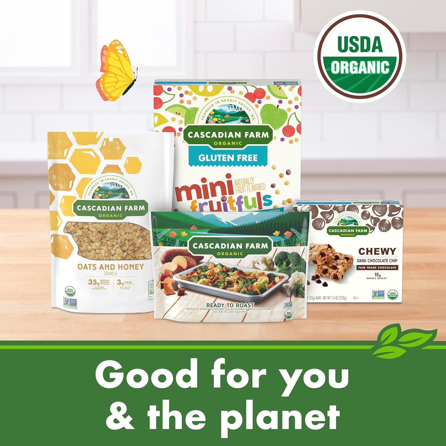 Cascadian Farm Organic Granola with No Added Sugar, Blueberry Vanilla Cereal for Car Cup Holders and Outdoor Adventure Snack Stops