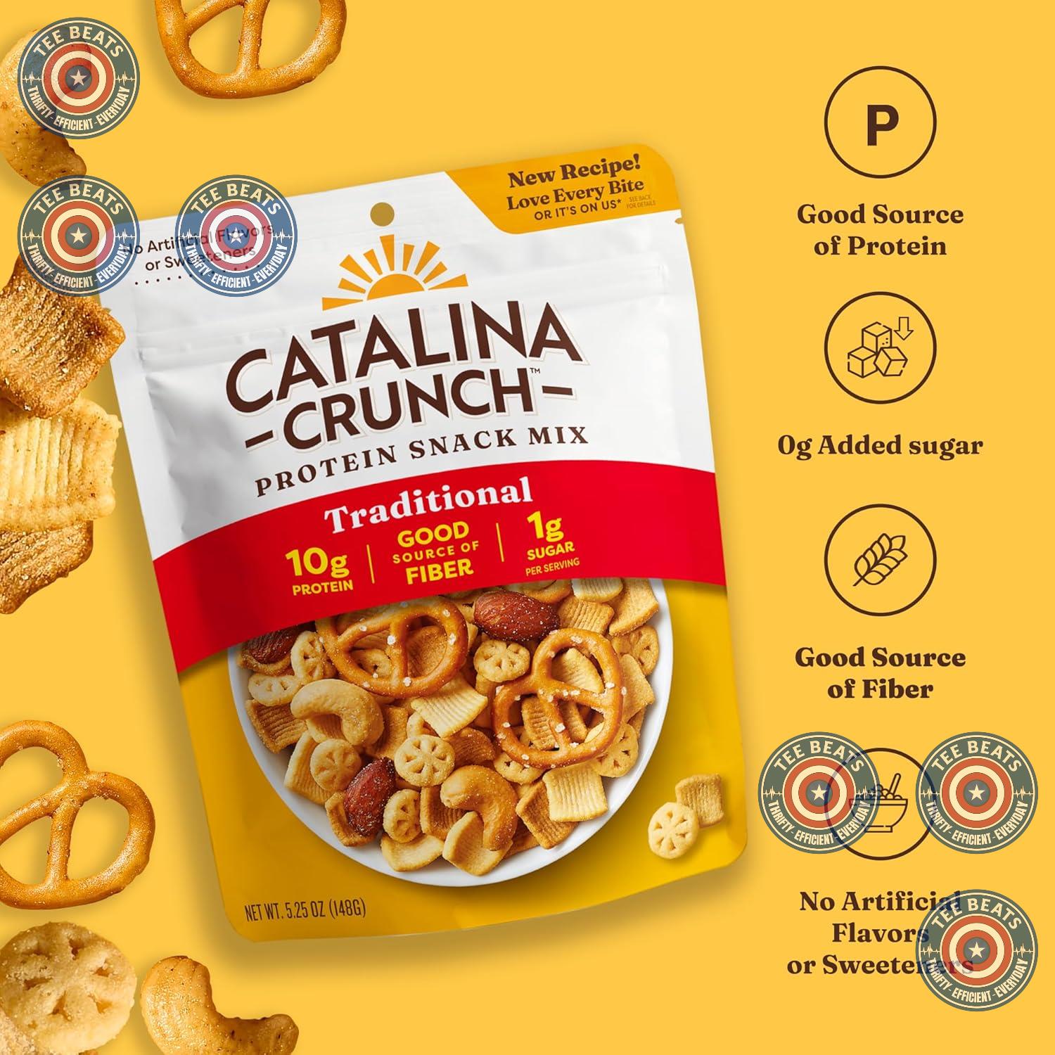 Catalina Crunch Protein Snack Mix - Active Lifestyle Snack for Runners and Gym Goers, Post Workout Refuel Pouch, 5.25 oz Resealable