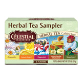 Celestial Seasonings Sustainable Herbal Tea Sampler – Staple-Free Tea Bags in Recycled Paperboard, 18 Count