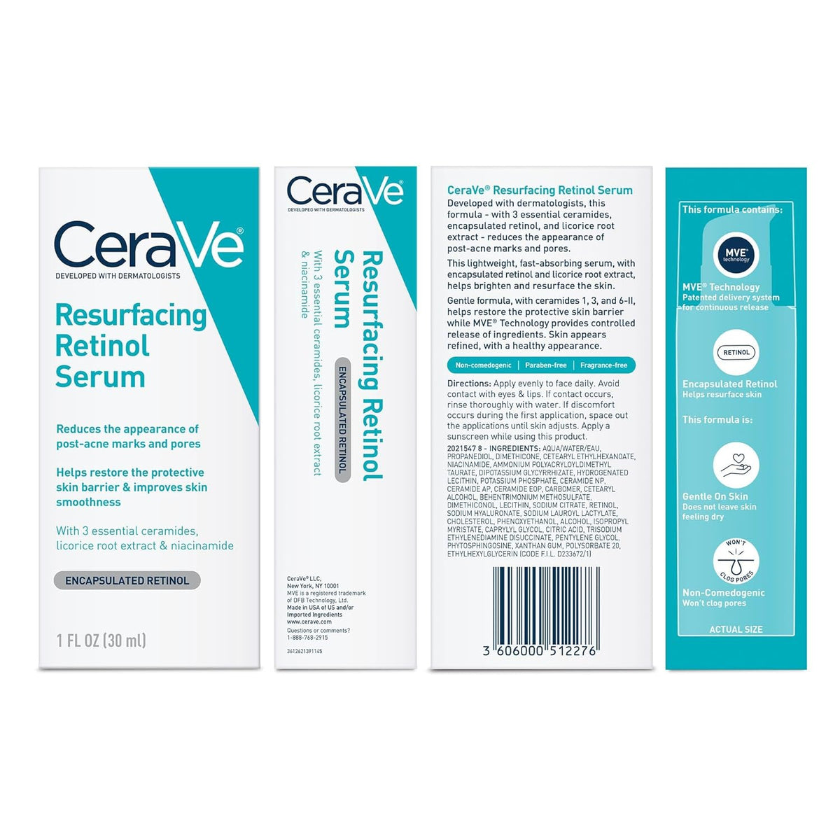 CeraVe Encapsulated Retinol Serum – Non-Irritating Brightening Serum Safe for First-Time Retinol Users