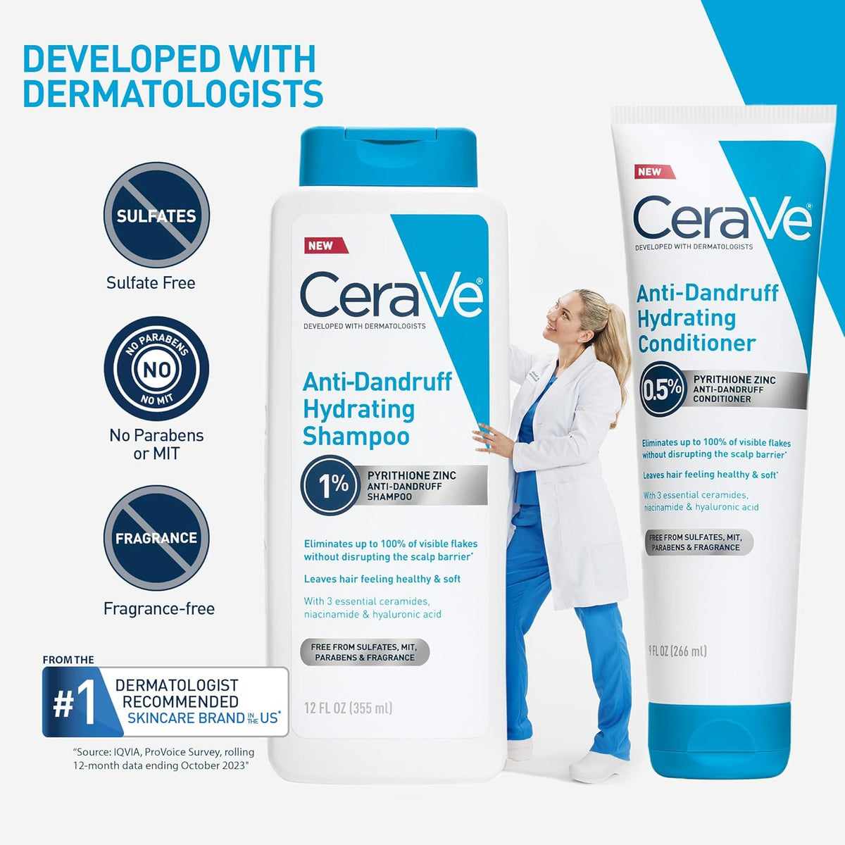 CeraVe Hydrating Shampoo and Conditioner Bundle – Dermatologist-Recommended Gift for Sensitive Scalp Sufferers