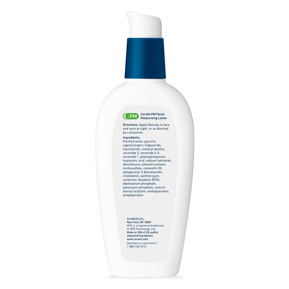 CeraVe PM Night Moisturizer – Uncluttered Skincare Essential with Ceramides & Hyaluronic Acid