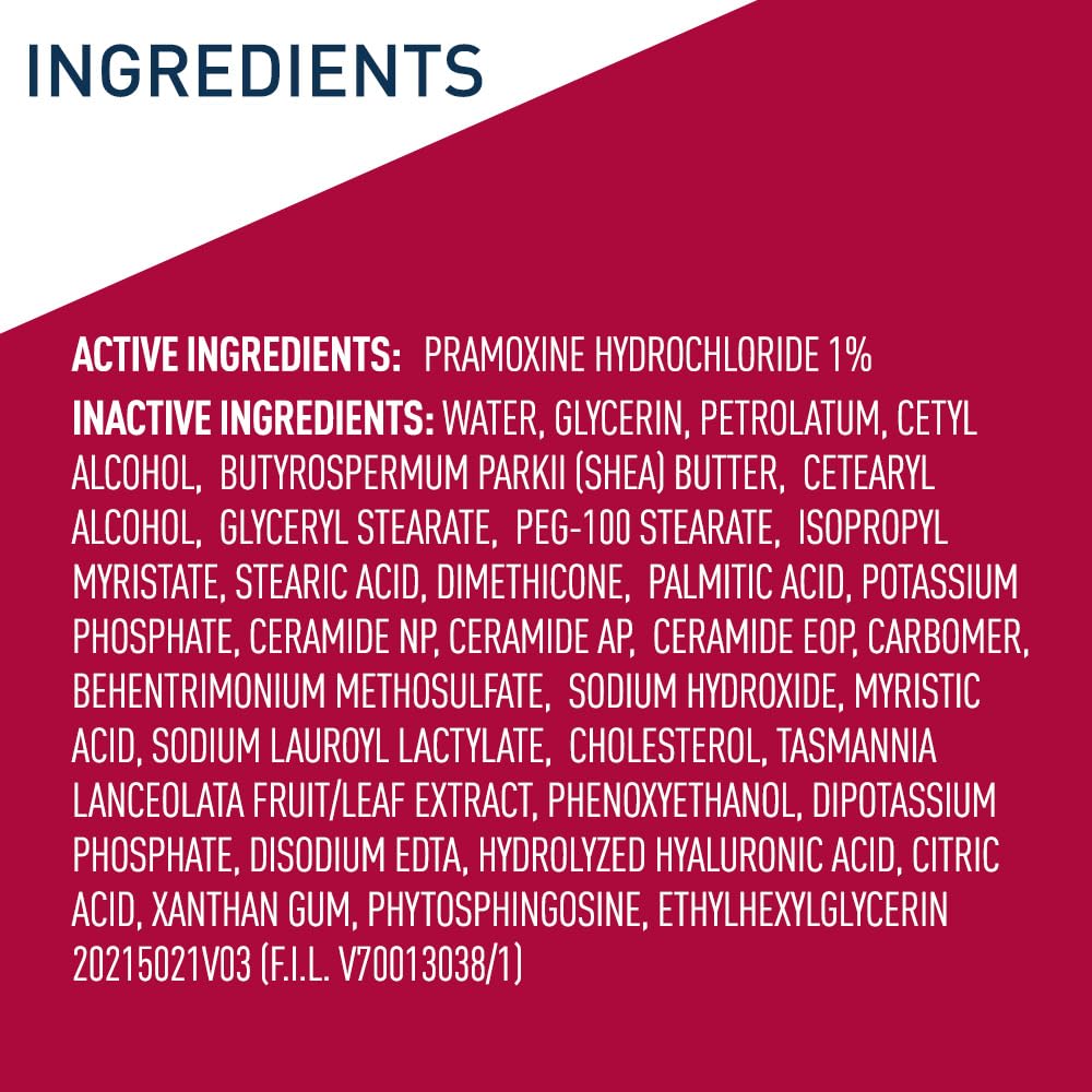 CeraVe Pramoxine Cream for Nightly Itch Management – Restore Skin Barrier While You Rest
