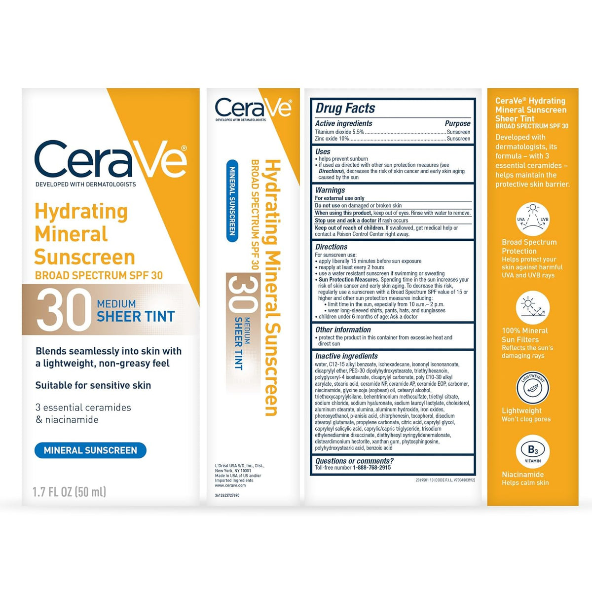 CeraVe Sheer Tint Mineral Sunscreen SPF 30 – Calming Self-Care Essential for Sensitive Skin