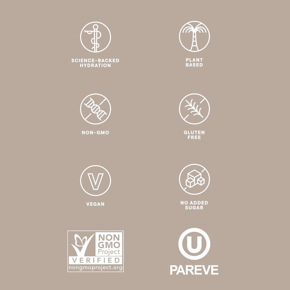 certified non-gmo, vegan, gluten-free, paleo, kosher, and caffeine free