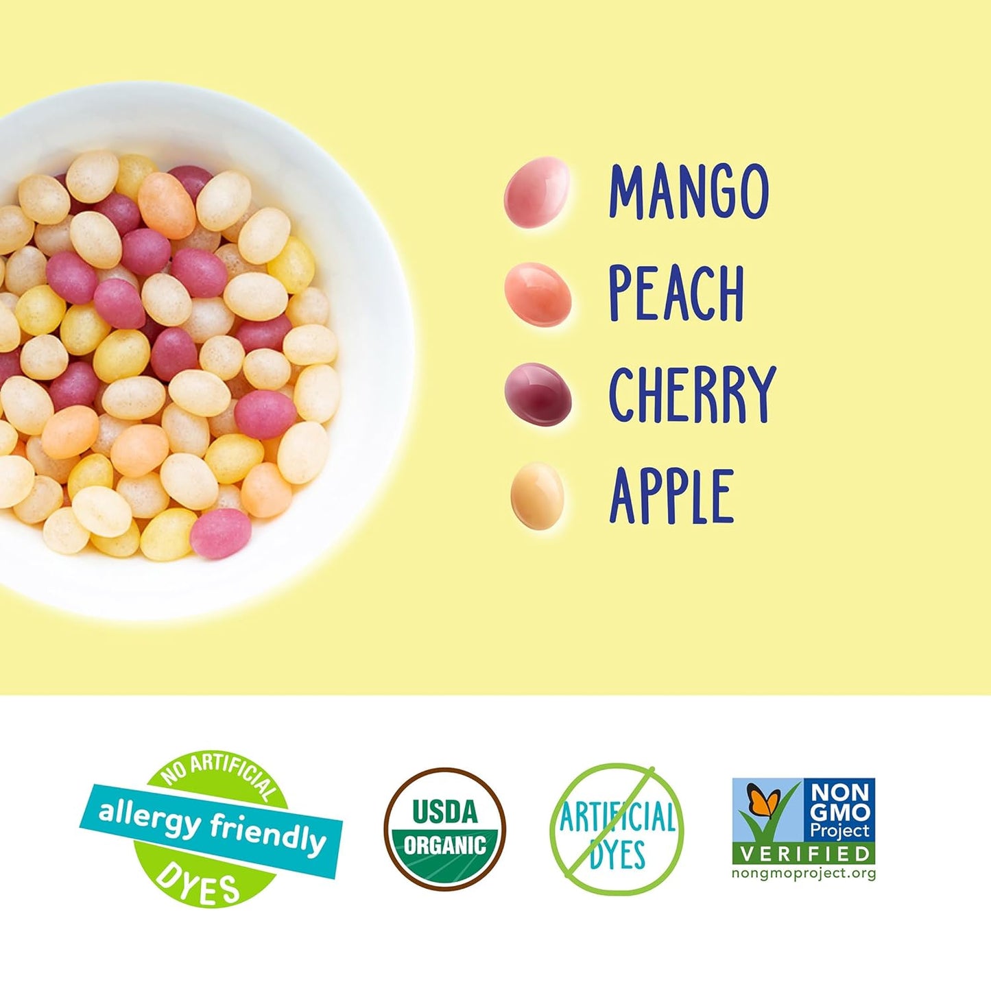certified usda organic, non-gmo, gluten free, and free from the top 9 common allergens