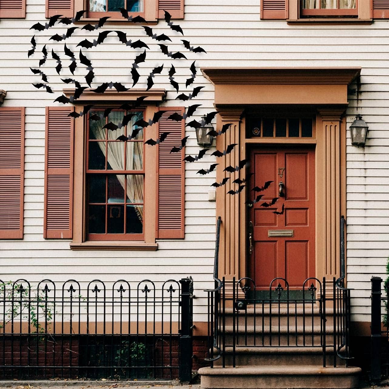 CESOF Halloween Party Outdoor Bats – Waterproof 3D PVC 70-Pack for Porch Columns, Yard Trees & Trick-or-Treat Doorway
