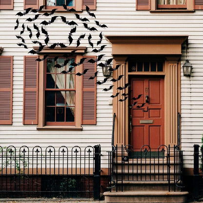 CESOF Halloween Party Outdoor Bats – Waterproof 3D PVC 70-Pack for Porch Columns, Yard Trees & Trick-or-Treat Doorway